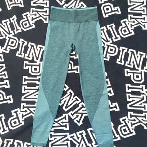 VS PINK Green Seamless Yoga/Workout Leggings SMALL